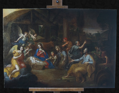 Tableau l'adoration des bergers